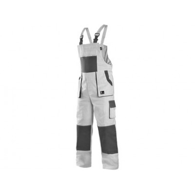 Pánske montérkové nohavice CXS luxy ROBIN, bielo-šedé